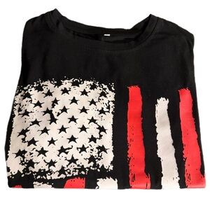 Distressed American Flag Graphic Tee | Black Patriotic Streetwear Shirt |
